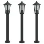 Außen-Stehlampen, 3 Stück, Edelstahl, schwarz, 80 cm. von , Außenbeleuchtung - Ref: Foro24-4006386, Preis: 120,19 €, Rabatt: %
