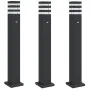 Außen-Stehlampen mit Sensor, 3 Stück, Schwarz, aus Aluminium, 80 cm. von , Außenbeleuchtung - Ref: Foro24-4006402, Preis: 140...