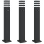 Außen-Stehlampen mit Sensor, 3 Stück, Schwarz, aus Aluminium, 80 cm. von , Außenbeleuchtung - Ref: Foro24-4006402, Preis: 144...