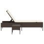 Lounger with cushion and brown synthetic rattan side table by , Loungers - Ref: Foro24-4002729, Price: 171,37 €, Discount: %