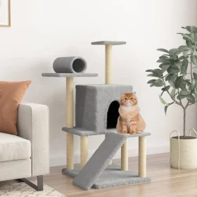 Cat scratcher with light gray sisal posts 110.5 cm by , Cat furniture - Ref: Foro24-172062, Price: 38,83 €, Discount: %