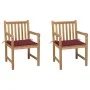 Gartenstühle 2 Stück Teakholz mit roten Kissen von , Gartenstühle - Ref: Foro24-3062739, Preis: 297,55 €, Rabatt: %