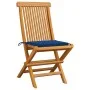 Sillas de jardín 4 uds con cojines azul real madera de teca de , Sillas de jardín - Ref: Foro24-3062578, Precio: 258,43 €, De...