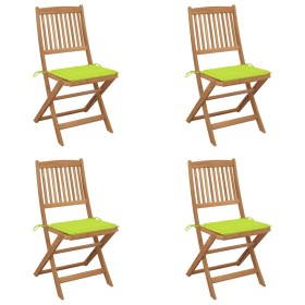 Sillas de jardín plegables 4 uds y cojines madera maciza acacia de , Sillas de jardín - Ref: Foro24-3064682, Precio: 227,58 €...