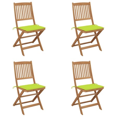 4 Stück klappbare Gartenstühle und Kissen aus massivem Akazienholz von , Gartenstühle - Ref: Foro24-3064682, Preis: 227,58 €,...