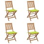4 Stück klappbare Gartenstühle und Kissen aus massivem Akazienholz von , Gartenstühle - Ref: Foro24-3064682, Preis: 227,58 €,...