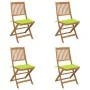 Folding garden chairs 4 units and solid acacia wood cushions by , Garden chairs - Ref: Foro24-3064682, Price: 222,88 €, Disco...