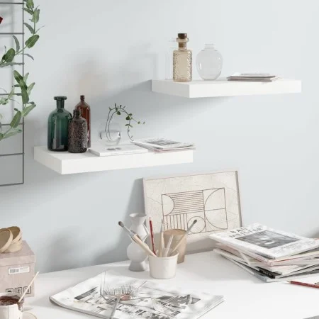 Schwebendes Wandregal 2 Stück MDF glänzend weiß 40x23x3,8 cm von vidaXL, Regale und Regale - Ref: Foro24-323743, Preis: 29,49...