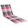 Lounger with checkered pattern cushion made of impregnated pine wood by , Loungers - Ref: Foro24-3065832, Price: 127,34 €, Di...