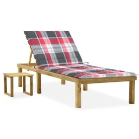 Garden lounger with table and cushion made of impregnated pine wood. by , Loungers - Ref: Foro24-3065847, Price: 129,43 €, Di...