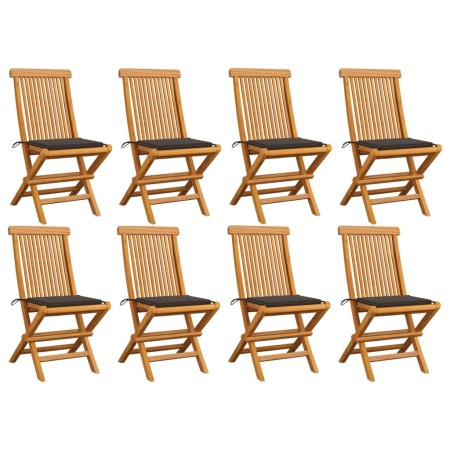 Gartenstühle 8 Stück Teakholz mit taupegrauen Kissen von , Gartenstühle - Ref: Foro24-3072925, Preis: 504,92 €, Rabatt: %