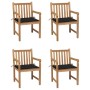 Gartenstühle 4 Stk. massives Teakholz mit schwarzen Kissen von , Gartenstühle - Ref: Foro24-3073011, Preis: 615,38 €, Rabatt: %