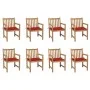 Gartenstühle 8 Stück massives Teakholz rote Kissen von , Gartenstühle - Ref: Foro24-3073064, Preis: 1,00 €, Rabatt: %