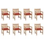 Gartenstühle 8 Stück massives Teakholz rote Kissen von , Gartenstühle - Ref: Foro24-3073064, Preis: 1,00 €, Rabatt: %