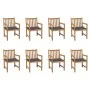 Garden chairs 8 pcs solid teak wood with anthracite cushions by , Garden chairs - Ref: Foro24-3073058, Price: 1,00 €, Discoun...