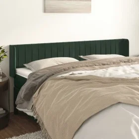Cabecero de terciopelo verde oscuro 183x16x78/88 cm de , Cabeceros y pies de cama - Ref: Foro24-3119069, Precio: 79,62 €, Des...