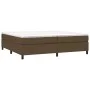 Dark brown fabric bed frame 200x200 cm by , Beds and slatted bases - Ref: Foro24-3120889, Price: 125,99 €, Discount: %