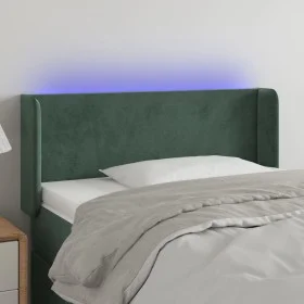 Dark green velvet headboard with LED lights 83x16x78/88 cm by , Headboards and footboards - Ref: Foro24-3122989, Price: 54,87...