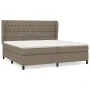 Box spring bed with gray taupe fabric mattress 200x200 cm by , Beds and slatted bases - Ref: Foro24-3128233, Price: 817,78 €,...