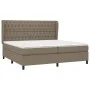 Box spring bed with gray taupe fabric mattress 200x200 cm by , Beds and slatted bases - Ref: Foro24-3128233, Price: 817,78 €,...