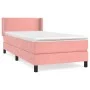 Box spring bed with a pink velvet mattress 100x200 cm by , Beds and slatted bases - Ref: Foro24-3130828, Price: 294,08 €, Dis...