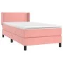 Box spring bed with a pink velvet mattress 100x200 cm by , Beds and slatted bases - Ref: Foro24-3130828, Price: 294,08 €, Dis...