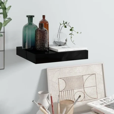 Glossy black floating wall shelf MDF 23x23.5x3.8 cm by vidaXL, Shelves and shelves - Ref: Foro24-323760, Price: 15,68 €, Disc...