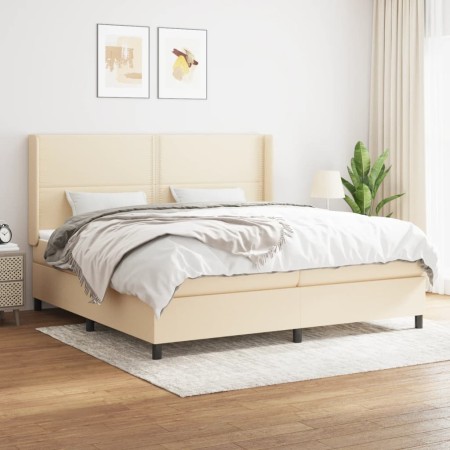 Boxspring-Bett mit cremefarbenem Stoffmatratze 200x200 cm. von , Betten und Lattenroste - Ref: Foro24-3131382, Preis: 589,92 ...