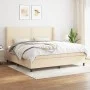 Box spring bed with cream-colored fabric mattress 200x200 cm by , Beds and slatted bases - Ref: Foro24-3131382, Price: 592,11...