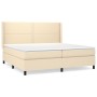 Box spring bed with cream-colored fabric mattress 200x200 cm by , Beds and slatted bases - Ref: Foro24-3131382, Price: 589,92...