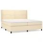 Box spring bed with cream-colored fabric mattress 200x200 cm by , Beds and slatted bases - Ref: Foro24-3131382, Price: 592,11...