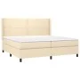 Box spring bed with cream-colored fabric mattress 200x200 cm by , Beds and slatted bases - Ref: Foro24-3131382, Price: 592,11...