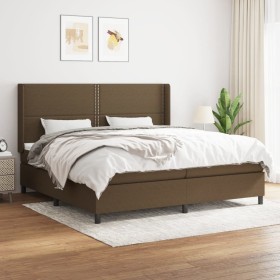 Box spring bed with dark brown fabric mattress 200x200 cm by , Beds and slatted bases - Ref: Foro24-3131380, Price: 644,07 €,...