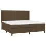 Cama box spring con colchón tela marrón oscuro 200x200 cm de , Camas y somieres - Ref: Foro24-3131380, Precio: 633,75 €, Desc...