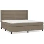 Box spring bed with gray taupe fabric mattress 200x200 cm by , Beds and slatted bases - Ref: Foro24-3131541, Price: 700,20 €,...