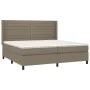 Box spring bed with gray taupe fabric mattress 200x200 cm by , Beds and slatted bases - Ref: Foro24-3131541, Price: 700,20 €,...