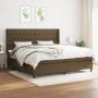 Cama box spring con colchón tela marrón oscuro 200x200 cm de , Camas y somieres - Ref: Foro24-3131700, Precio: 720,82 €, Desc...