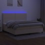 Cama box spring colchón y luces LED tela crema 200x200 cm de , Camas y somieres - Ref: Foro24-3134826, Precio: 586,06 €, Desc...