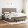 Cama box spring con colchón tela gris taupe 200x200 cm de , Camas y somieres - Ref: Foro24-3136545, Precio: 759,78 €, Descuen...