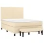 Box spring bed with cream-colored fabric mattress 140x200 cm by , Beds and slatted bases - Ref: Foro24-3136442, Price: 547,77...