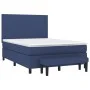 Box spring bed with blue fabric mattress 140x190 cm by , Beds and slatted bases - Ref: Foro24-3136435, Price: 546,94 €, Disco...