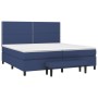 Box spring bed with blue fabric mattress 200x200 cm by , Beds and slatted bases - Ref: Foro24-3136547, Price: 743,93 €, Disco...