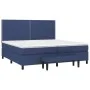 Boxspringbett mit blauem Stoffbezug 200x200 cm. von , Betten und Lattenroste - Ref: Foro24-3136547, Preis: 758,45 €, Rabatt: %