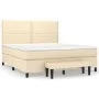 Box spring bed with cream-colored fabric mattress 160x200 cm by , Beds and slatted bases - Ref: Foro24-3136530, Price: 611,68...