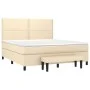 Box spring bed with cream-colored fabric mattress 160x200 cm by , Beds and slatted bases - Ref: Foro24-3136530, Price: 611,68...