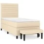 Box spring bed with cream-colored fabric mattress 80x200 cm by , Beds and slatted bases - Ref: Foro24-3136634, Price: 349,30 ...