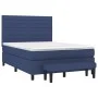 Box spring bed with blue fabric mattress 140x200 cm by , Beds and slatted bases - Ref: Foro24-3136683, Price: 543,67 €, Disco...