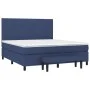 Box spring bed with blue fabric mattress 160x200 cm by , Beds and slatted bases - Ref: Foro24-3136771, Price: 590,47 €, Disco...