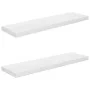 Set of 2 glossy white MDF floating wall shelves 90x23.5x3.8cm by vidaXL, Shelves and shelves - Ref: Foro24-323755, Price: 47,...