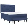 Box spring bed with blue fabric mattress 140x190 cm by , Beds and slatted bases - Ref: Foro24-3136835, Price: 570,60 €, Disco...